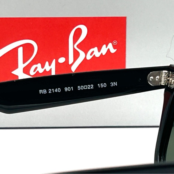 Ray-Ban Sunglasses RB2140 901 Original Wayfarer Black Frame 50-22-150 Unisex 325 - Picture 10 of 15